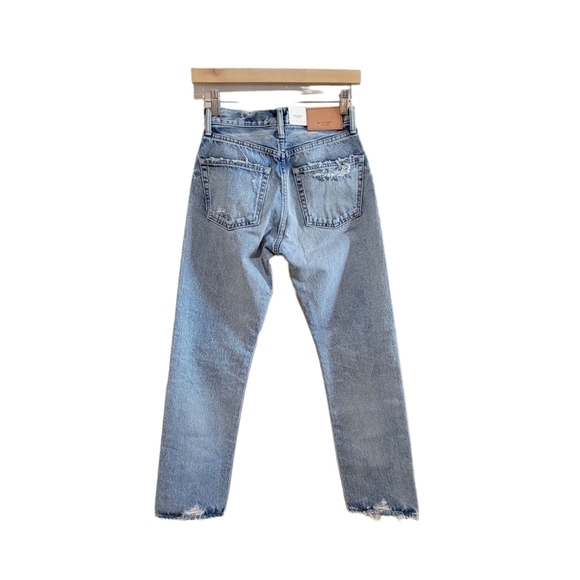 Moussy MV Hesperia Straight Distressed Blue Women's 24 NWT - Picture 4 of 11